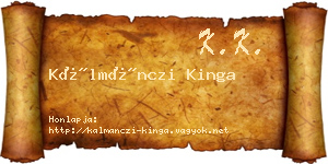Kálmánczi Kinga névjegykártya